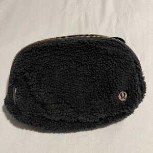 Lululemon Black and Gold Sherpa Pouch